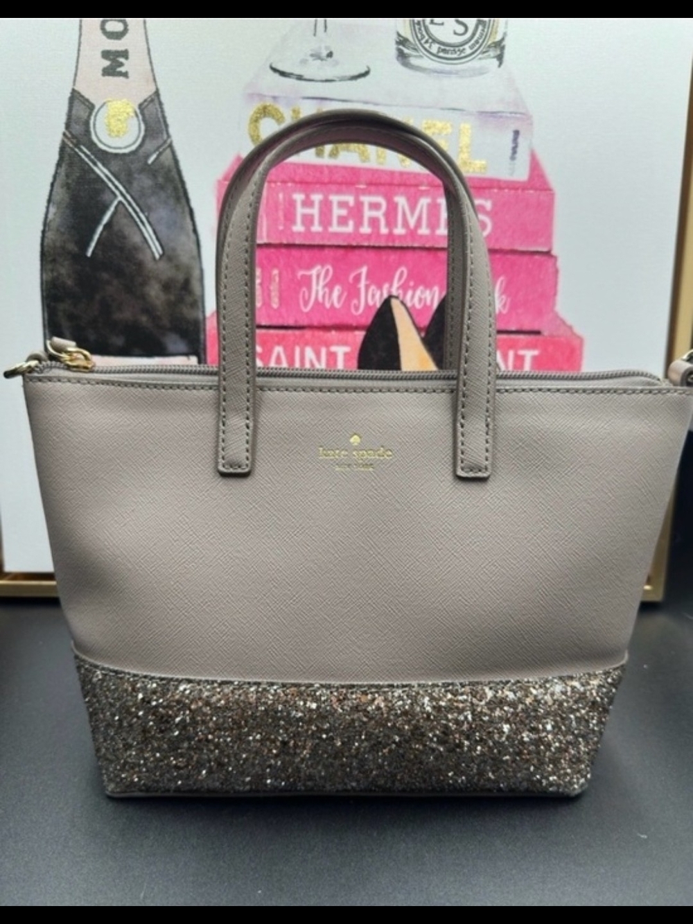 Kate Spade Gray Leather Hand Bag